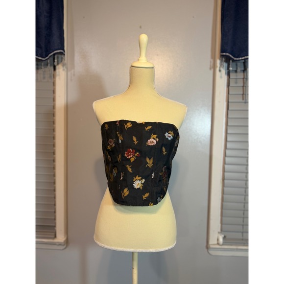 Anthropologie Tops - anthro floral corset top strapless bustier coquette vintage inspired Sz 6